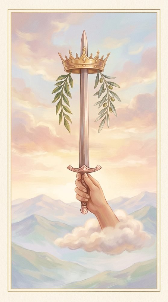 Ace of Swords tarot card from the Claritas deck