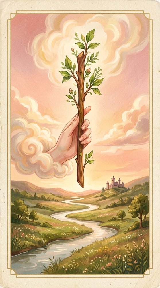 Ace of Wands tarot card from the Claritas deck