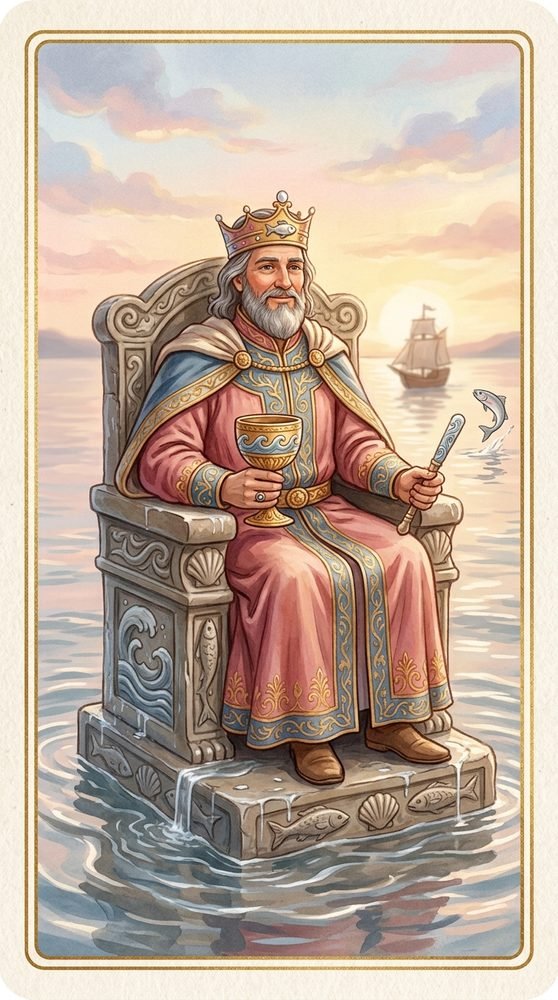 King of Cups tarot card from the Claritas deck