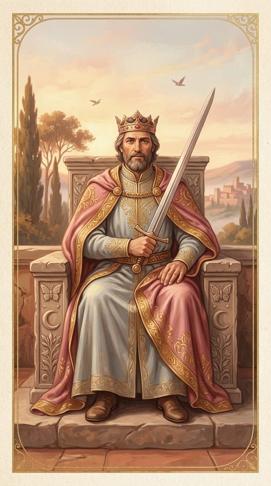 King of Swords tarot card from the Claritas deck