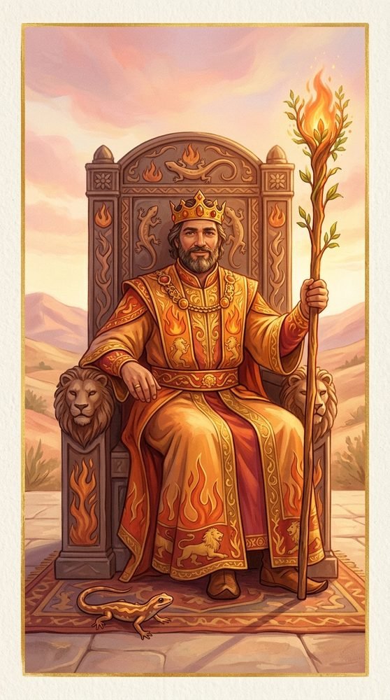 King of Wands tarot card from the Claritas deck