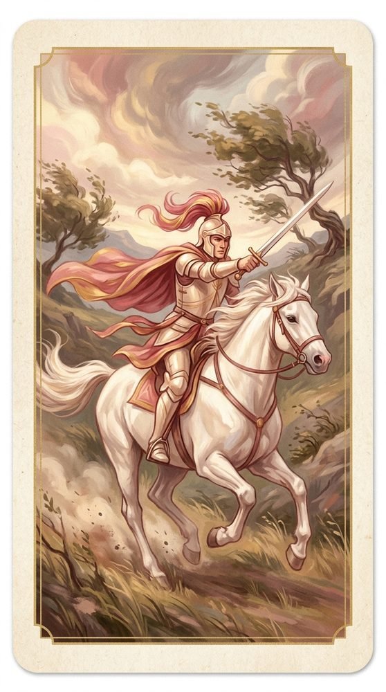 Knight of Swords tarot card from the Claritas deck