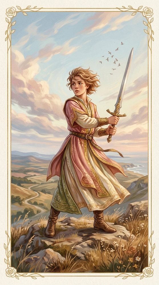 Page of Swords tarot card from the Claritas deck