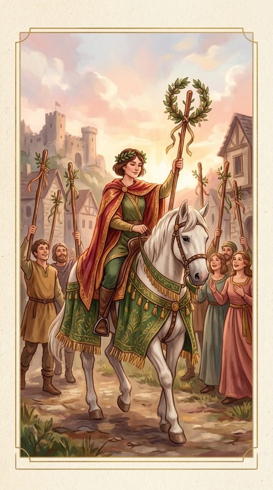 Six of Wands tarot card from the Claritas deck