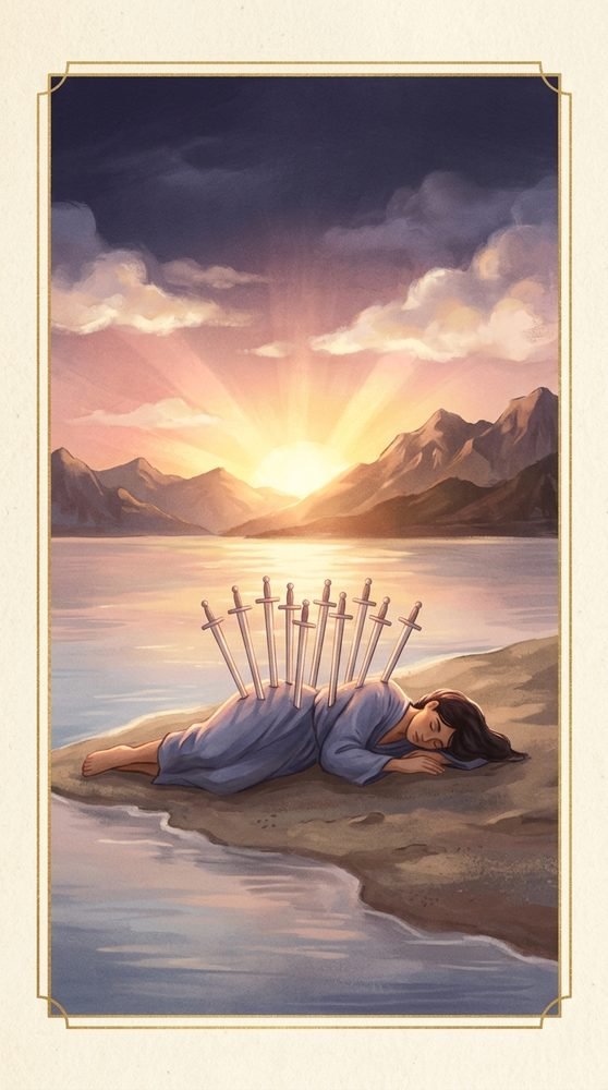 Ten of Swords tarot card from the Claritas deck