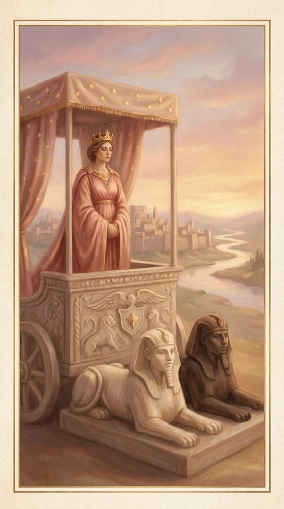 The Chariot tarot card from the Claritas deck