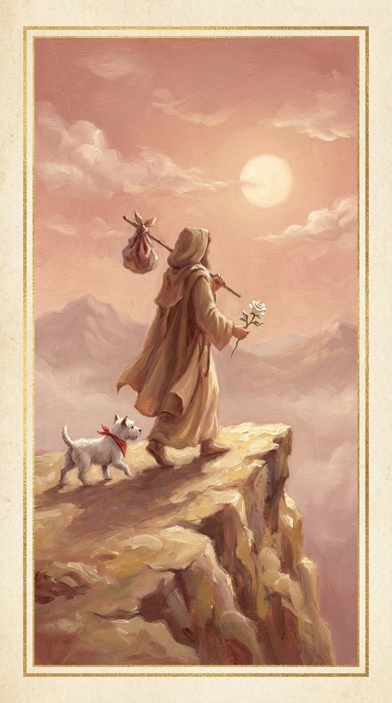 The Fool tarot card from the Claritas deck