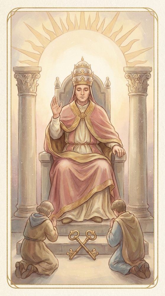 The Hierophant tarot card from the Claritas deck