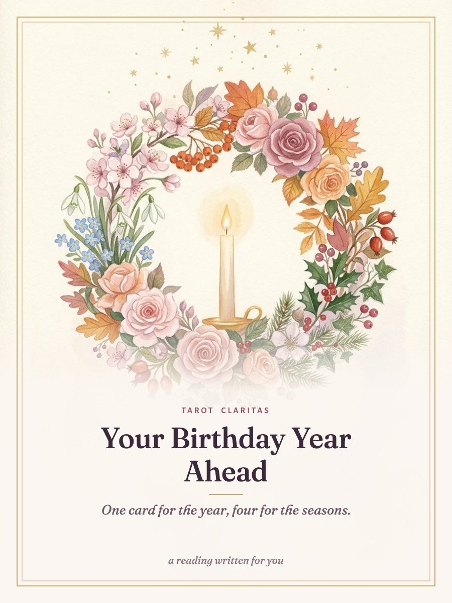 Your Birthday Year Ahead — Tarot Claritas report cover